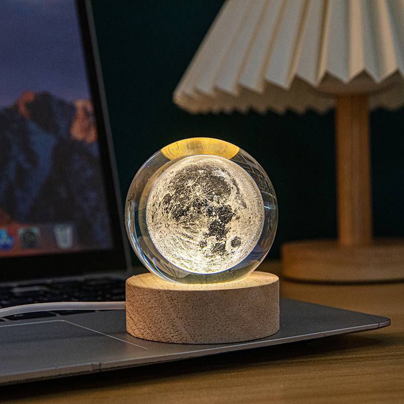 3D Crystal Ball Lamp🪐 - HomeFlair