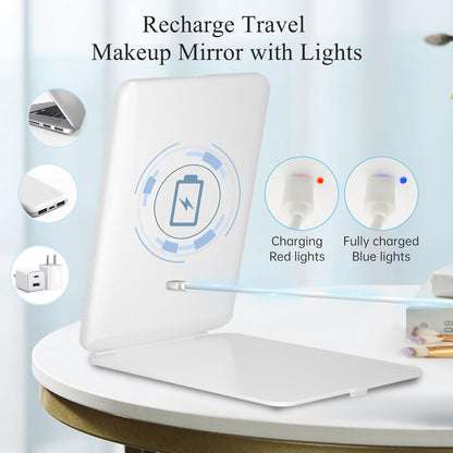 LED Rechargeable Travel Vanity Mirror - HomeFlair