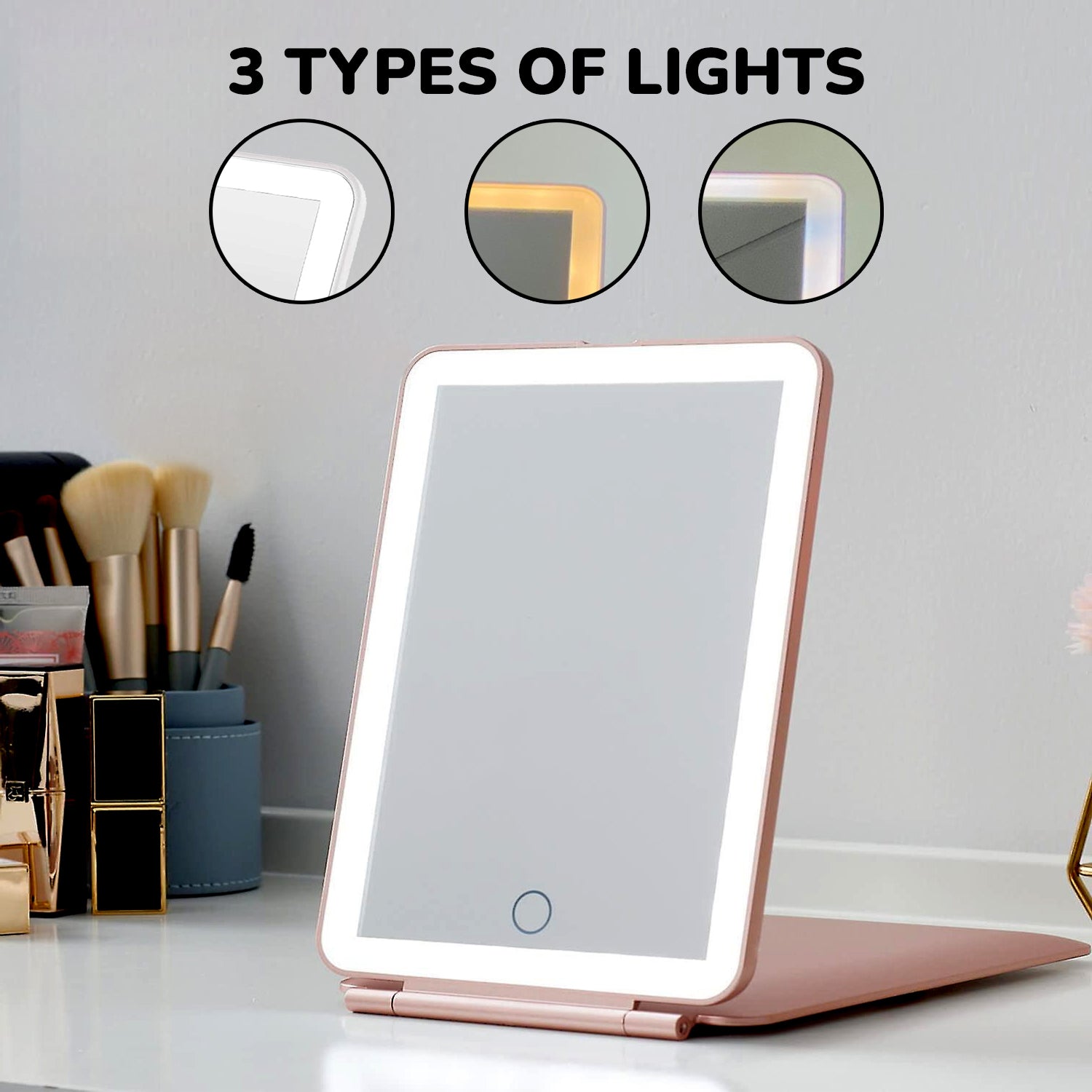 LED Rechargeable Travel Vanity Mirror - HomeFlair