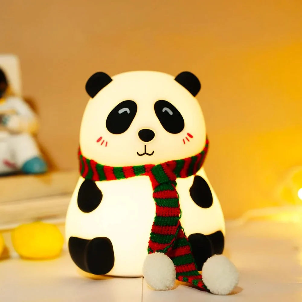 Panda Night Lamp, Panda Touch Silicone Lamp, 7 Colors Changing Rechargeable