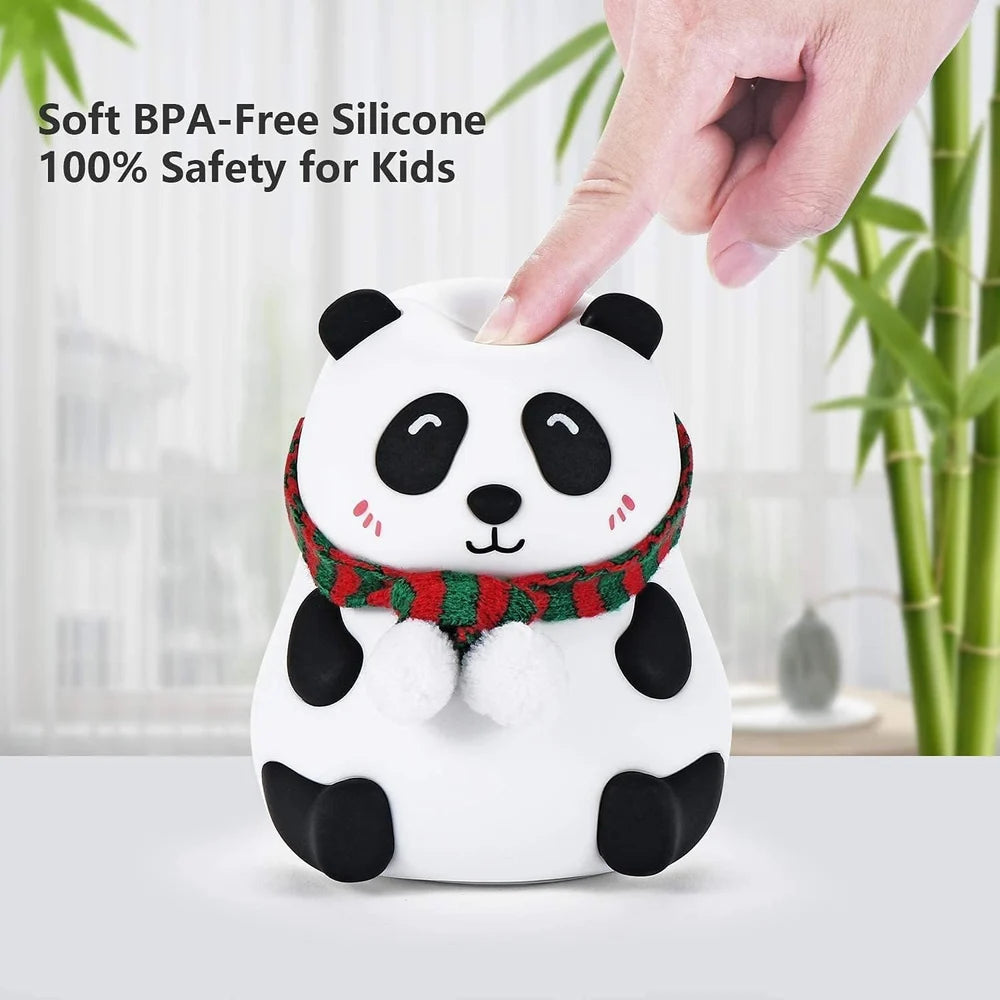 Panda Night Lamp, Panda Touch Silicone Lamp, 7 Colors Changing Rechargeable